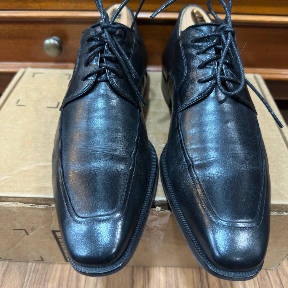 Magnanni Men's Black Derby Leather Lace Up Dress Shoes US 7